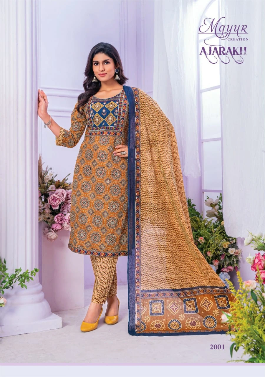 Mayur Ajarakh Vol 2 Pure Cotton Wholesale Readymade Salwar Suit Catalog — Wholesale Salwar Suits, Mayur Dress wholesale from Surat - Gallery Image 10